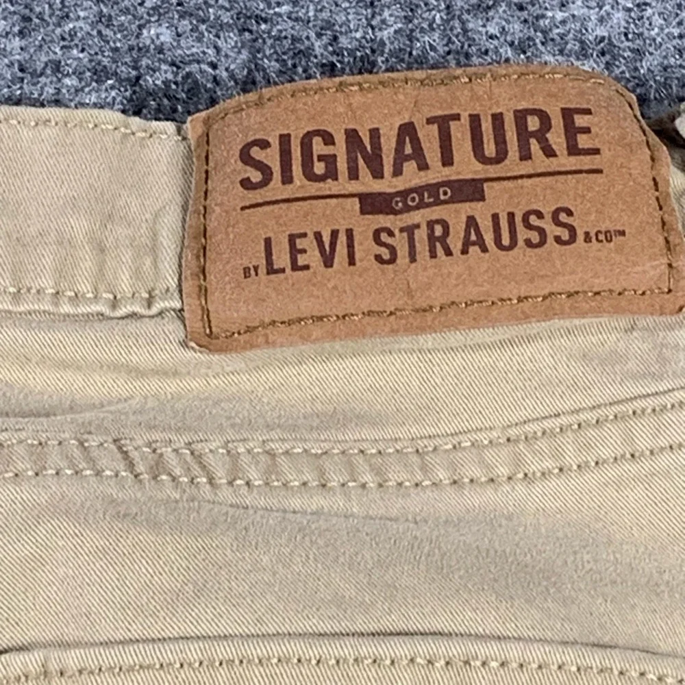 Levis‎ Pants Mens 30x30 Beige Denim Flat Front Straight Stretch Gold Signature